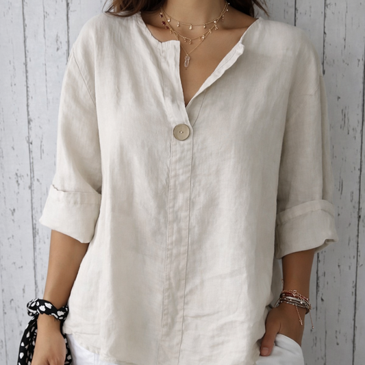 Blusa casual de cuello en V